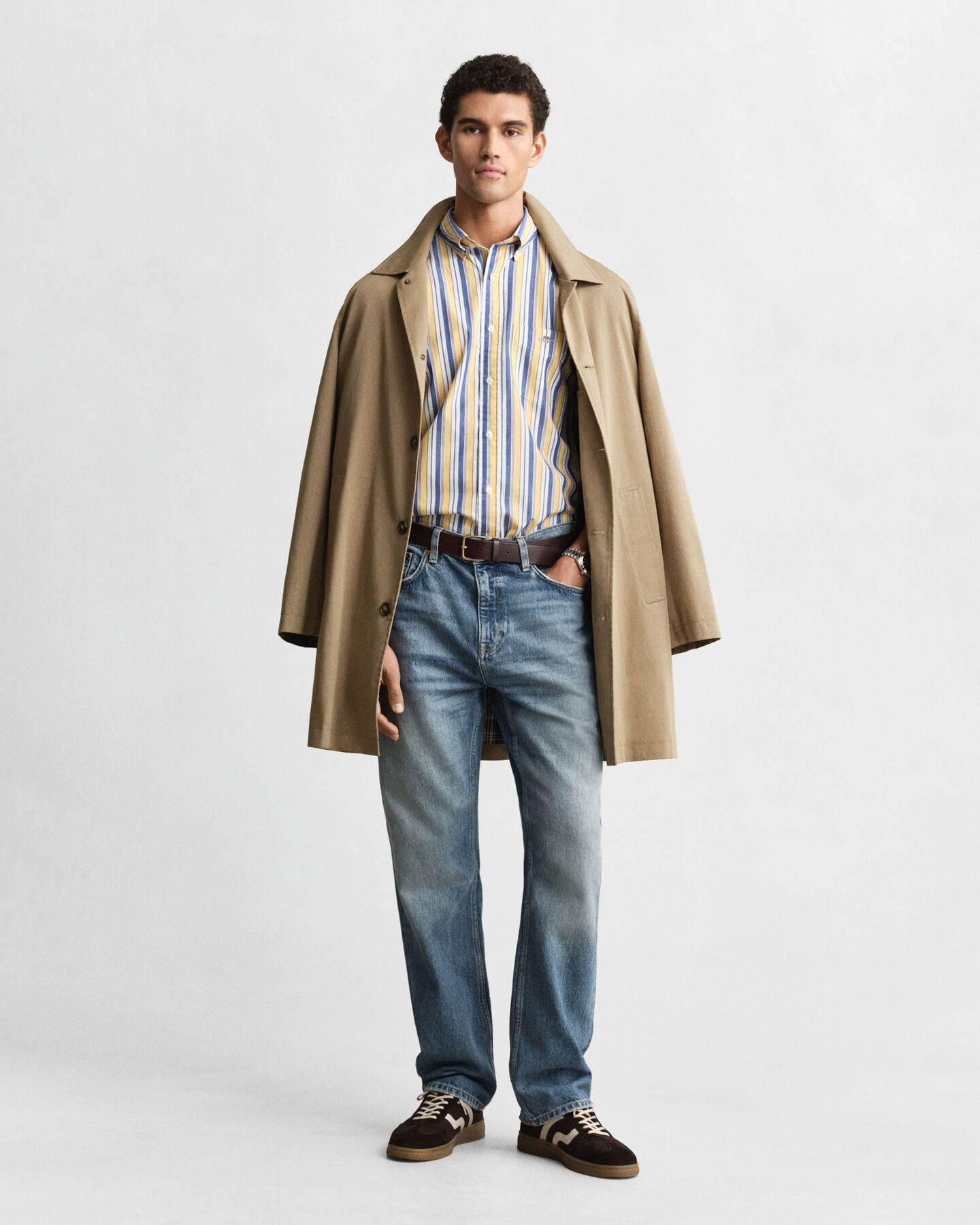 Regular Fit poplin overhemd met strepen