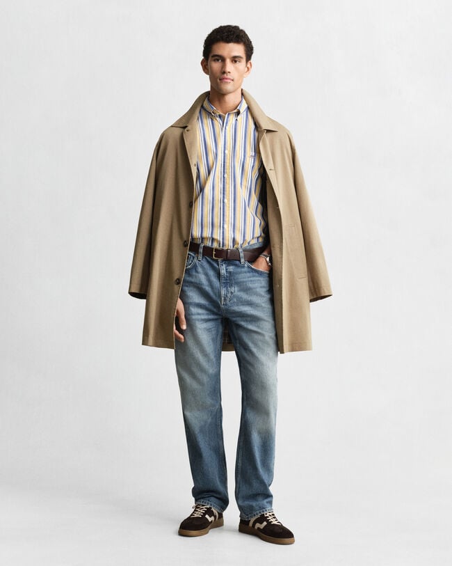 Regular Fit poplin overhemd met strepen