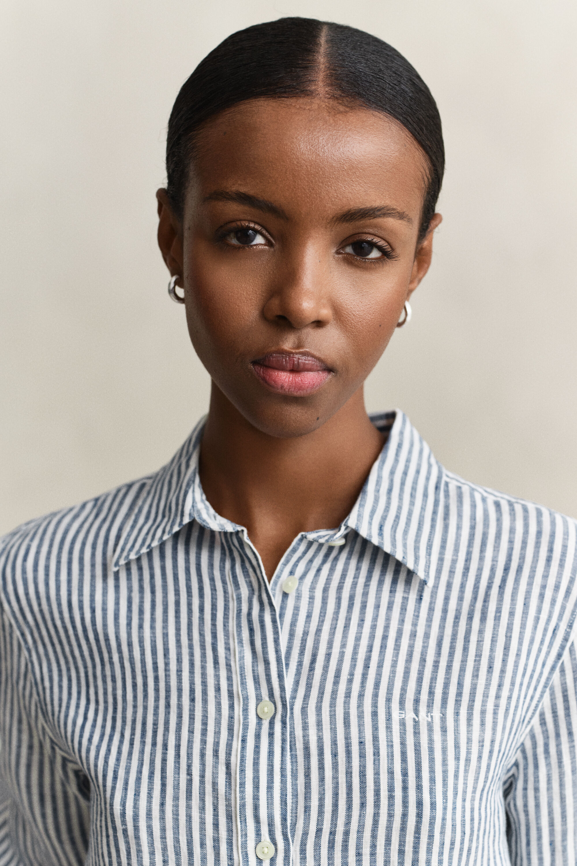 Regular Fit gestreept linnen overoverhemd