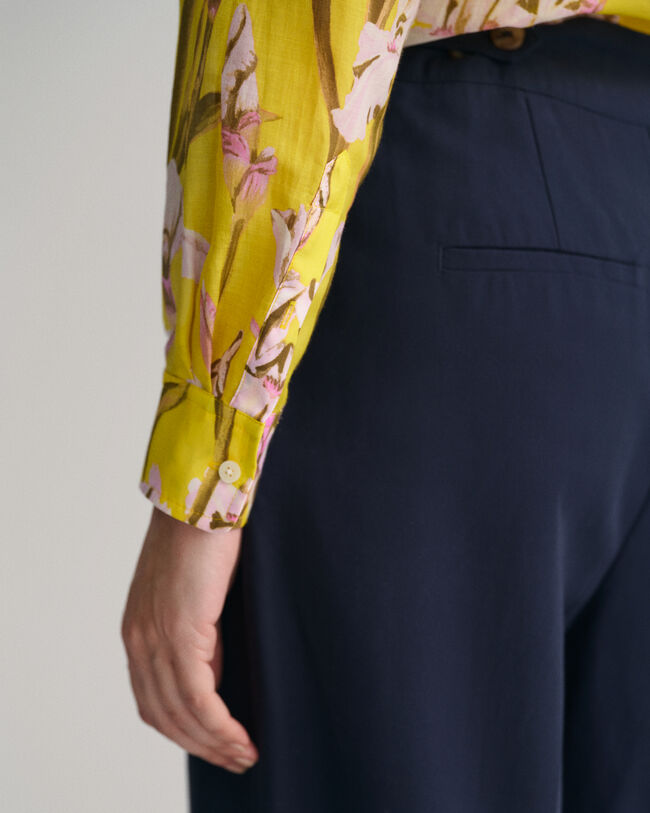 Regular Fit overhemd met Iris-print van katoen en zijde