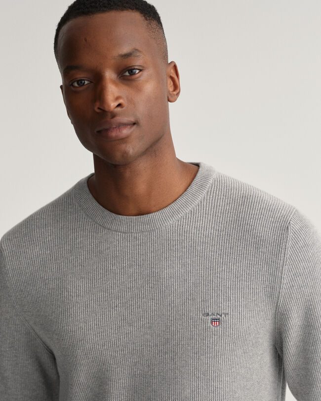 Trui met ronde hals met ribtextuur