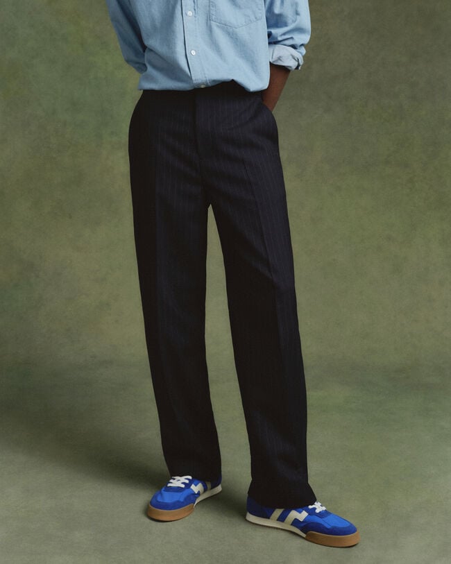 Relaxed Fit kostuumbroek met krijtstreep