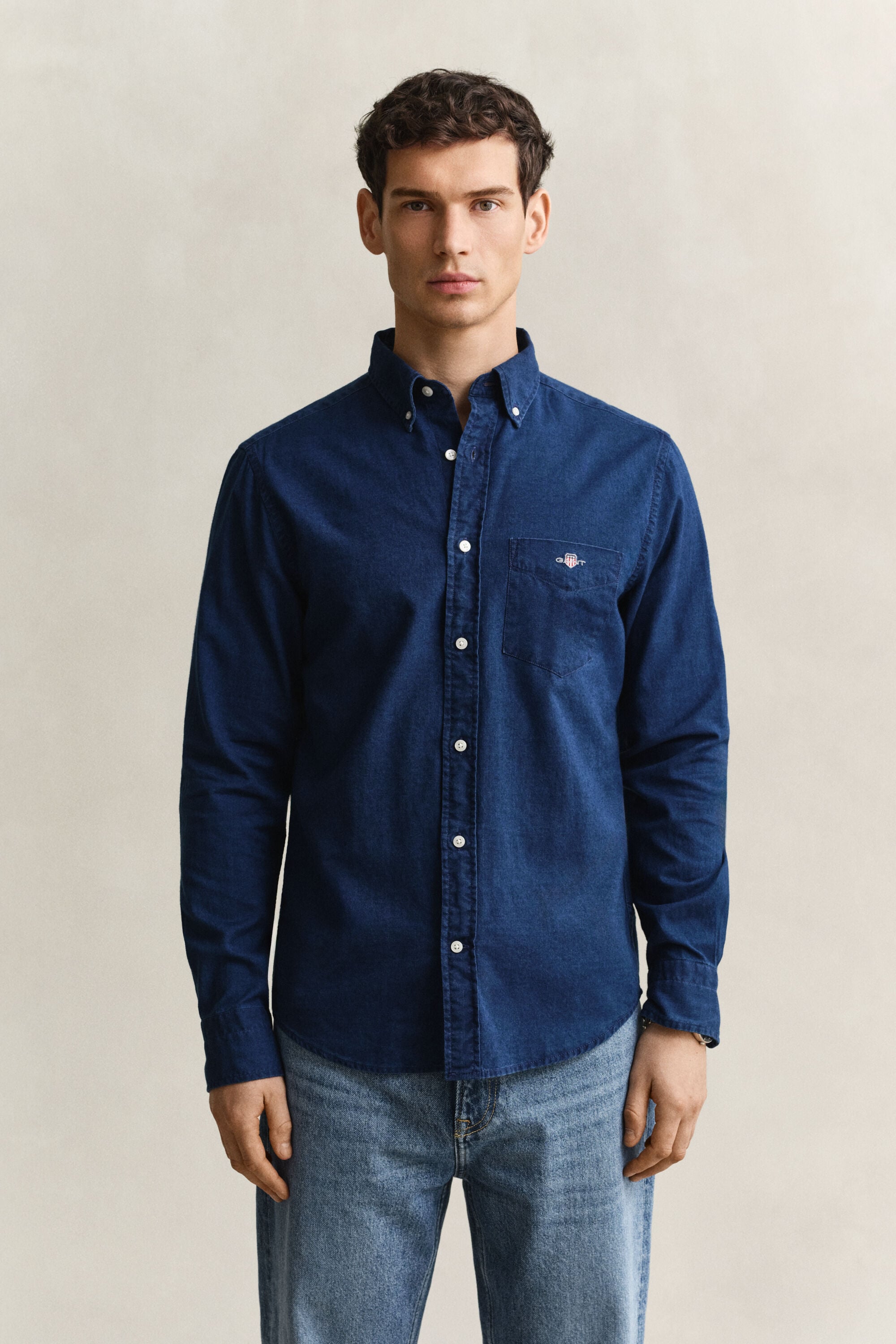 Indigo Oxford-overhemd