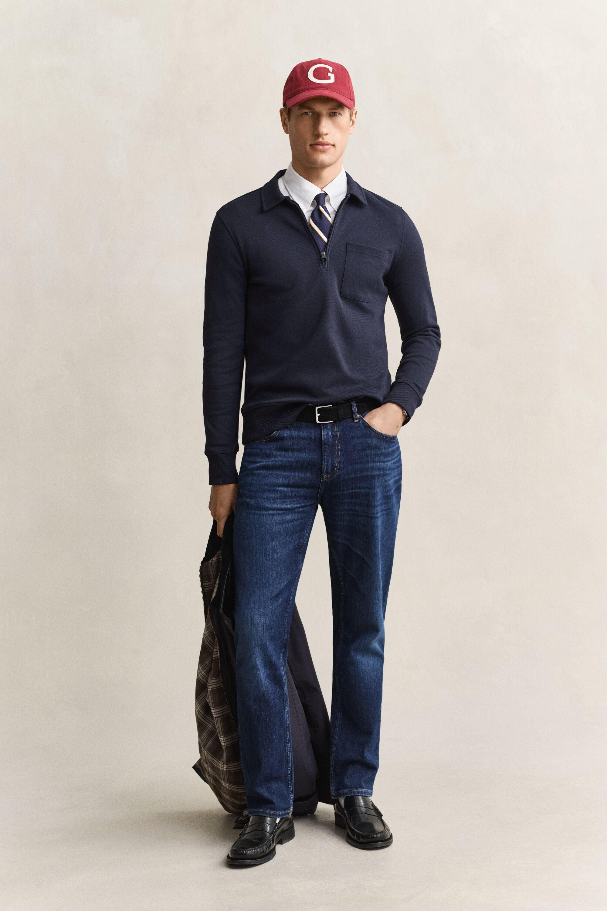 Sweatshirt met korte rits