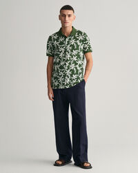 Palm Lei Print piqu&eacute; poloshirt