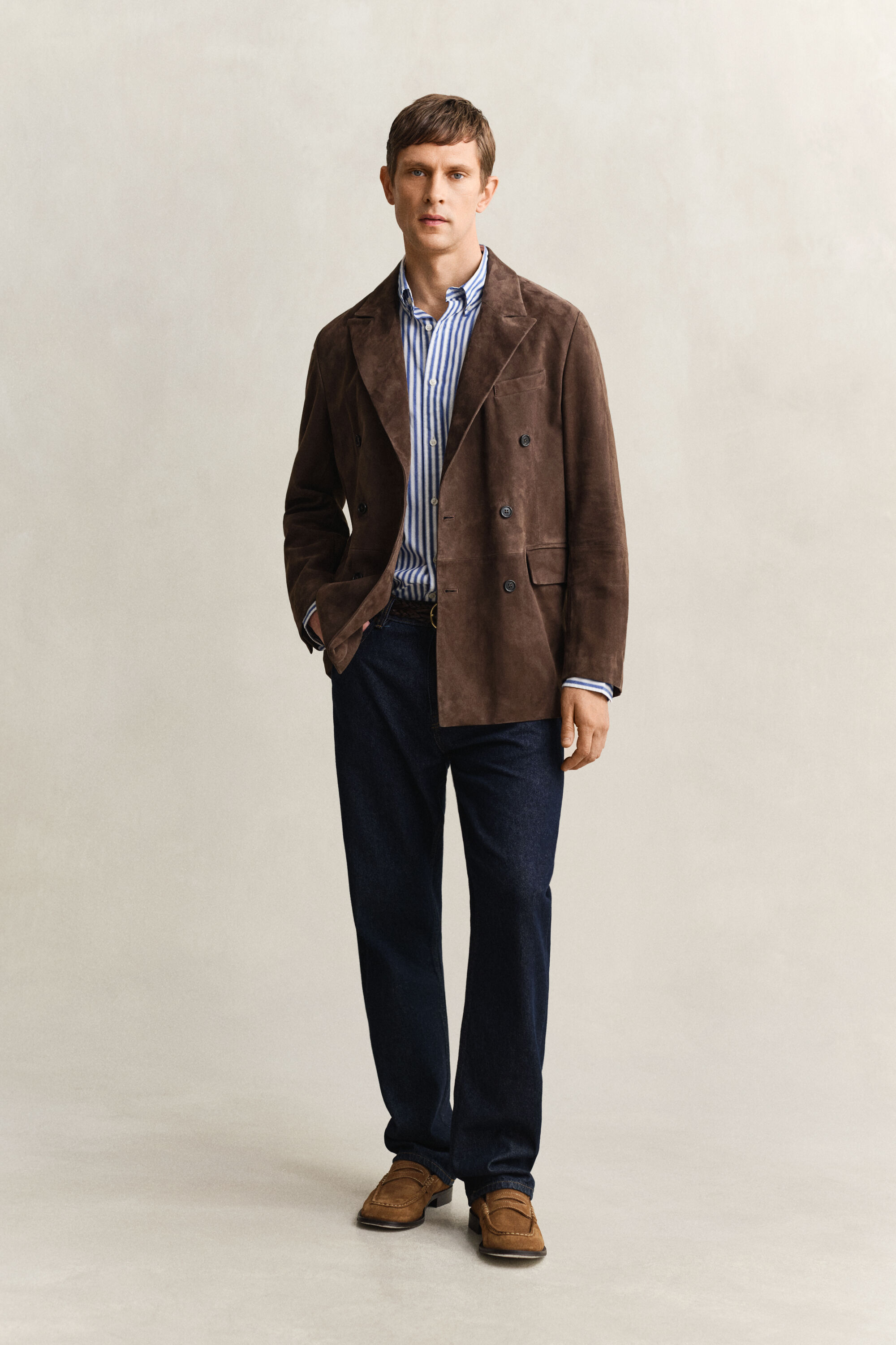 Klassiek poplin overoverhemd met strepen