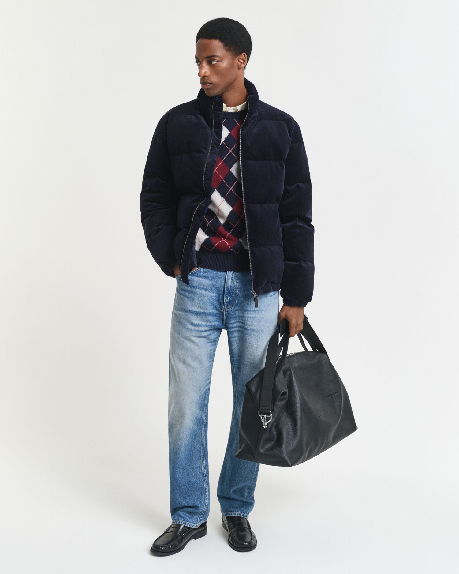 Argyle trui met ronde hals