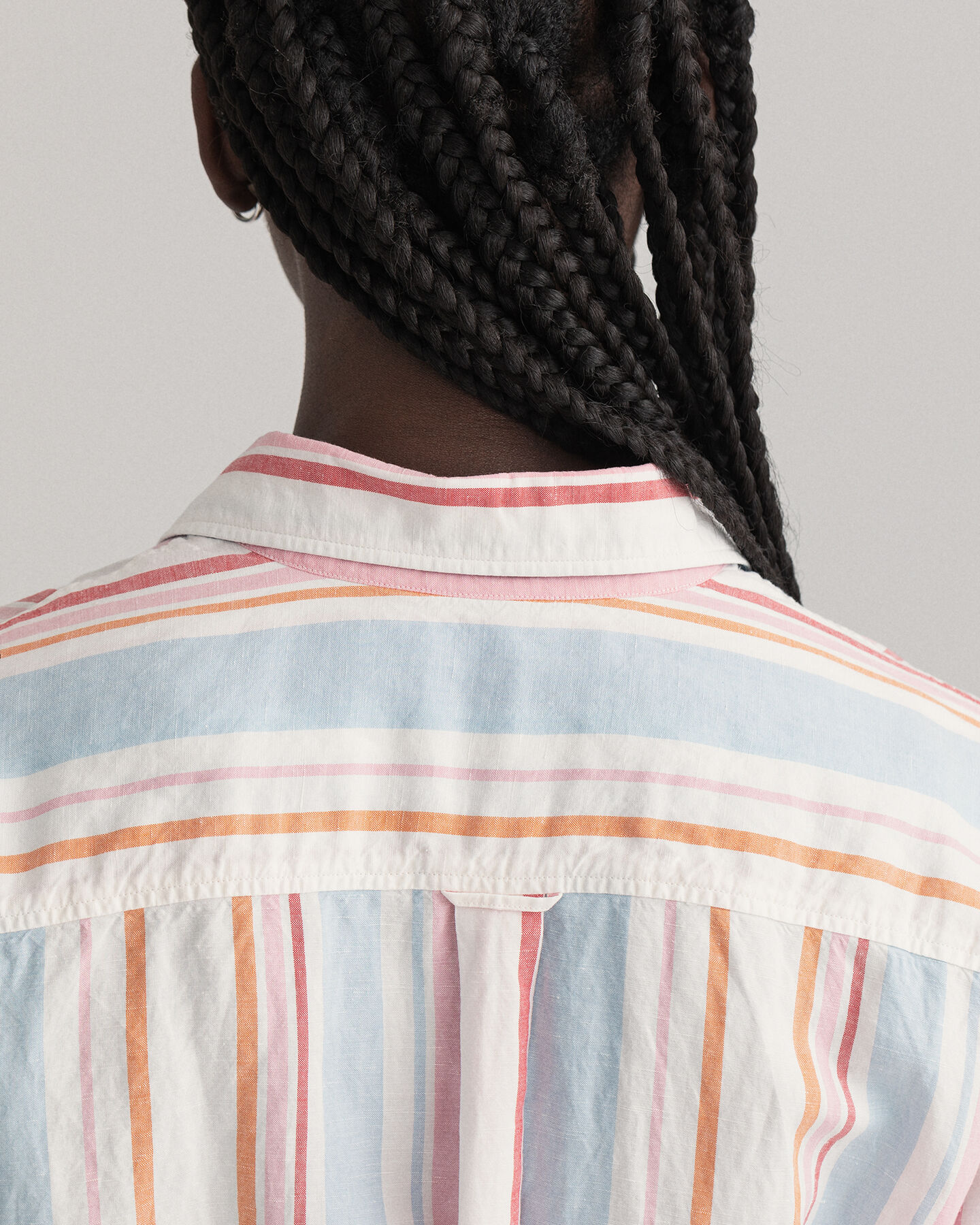 Kleurig gestreepte overhemdjurk