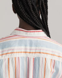 Kleurig gestreepte overhemdjurk