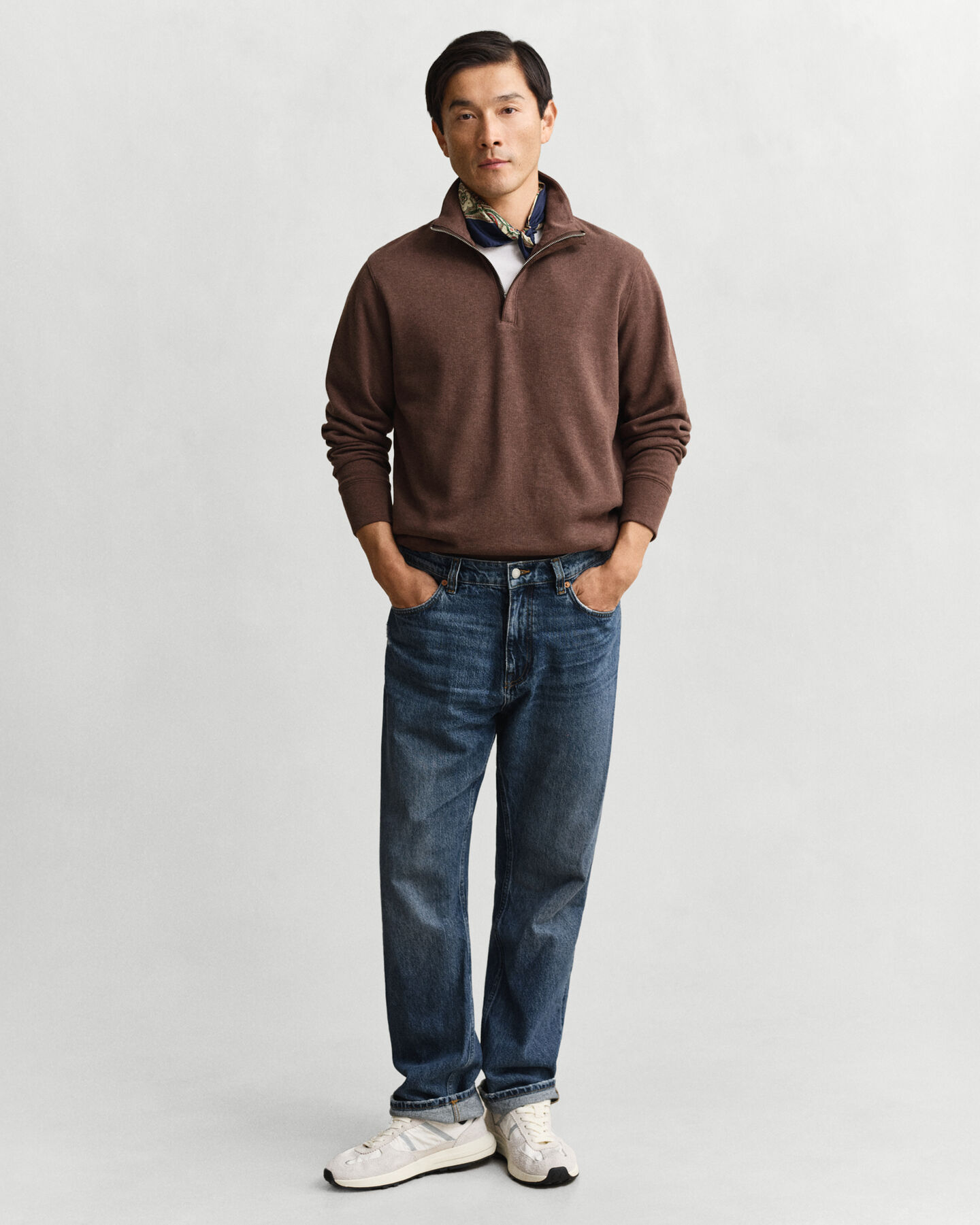 Light Sacker Rib sweatshirt met korte rits