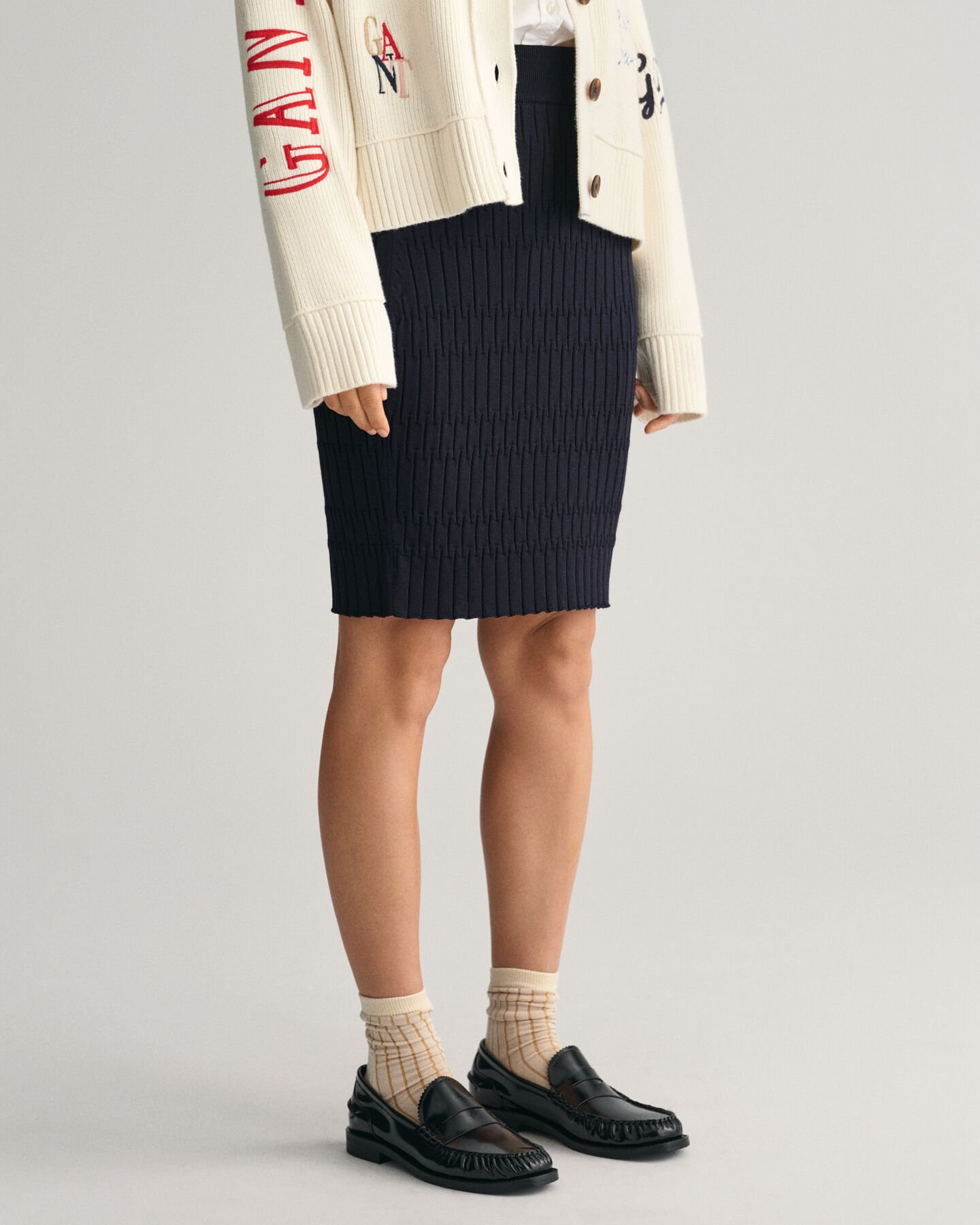 Textured gebreide rok