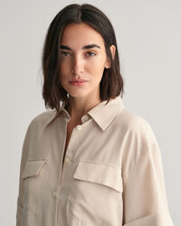 Relaxed Fit Pocket Detail blouse met korte mouwen
