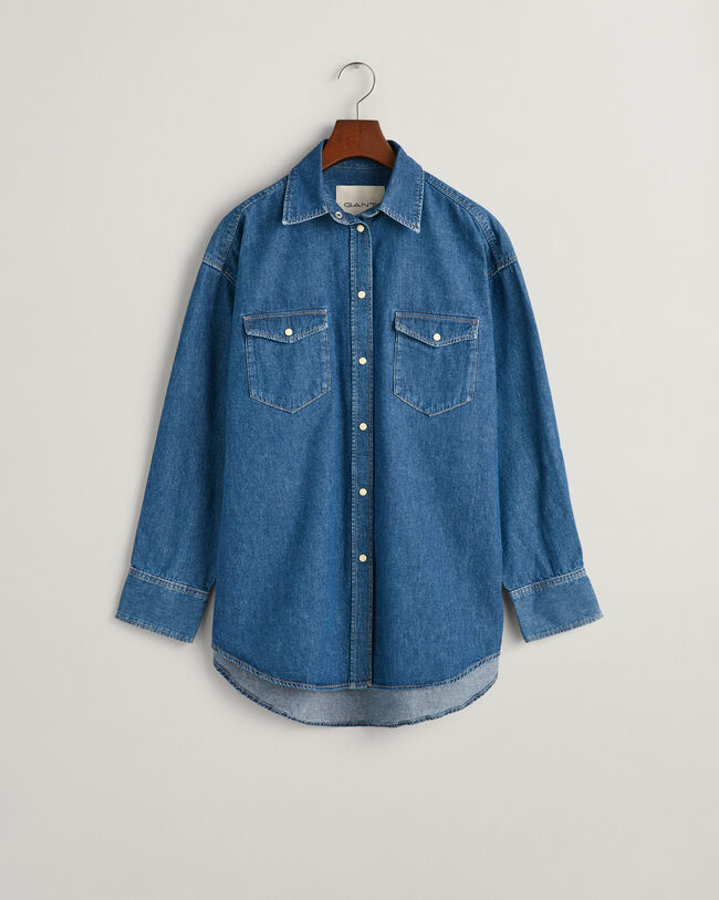 Oversized denim overhemd