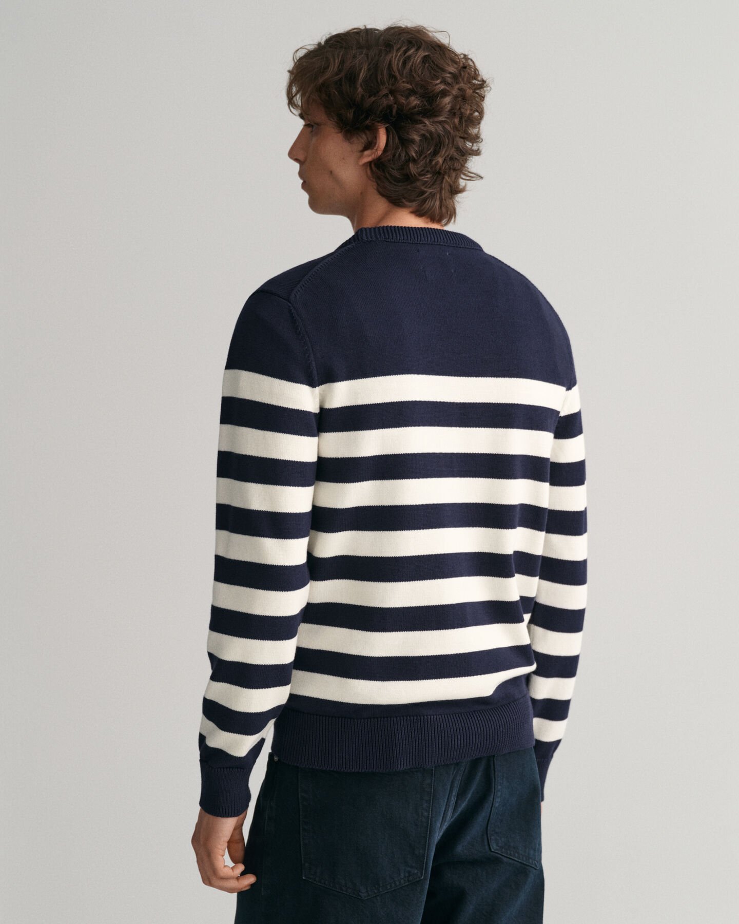 Sweater met ronde hals en Bretonse streep