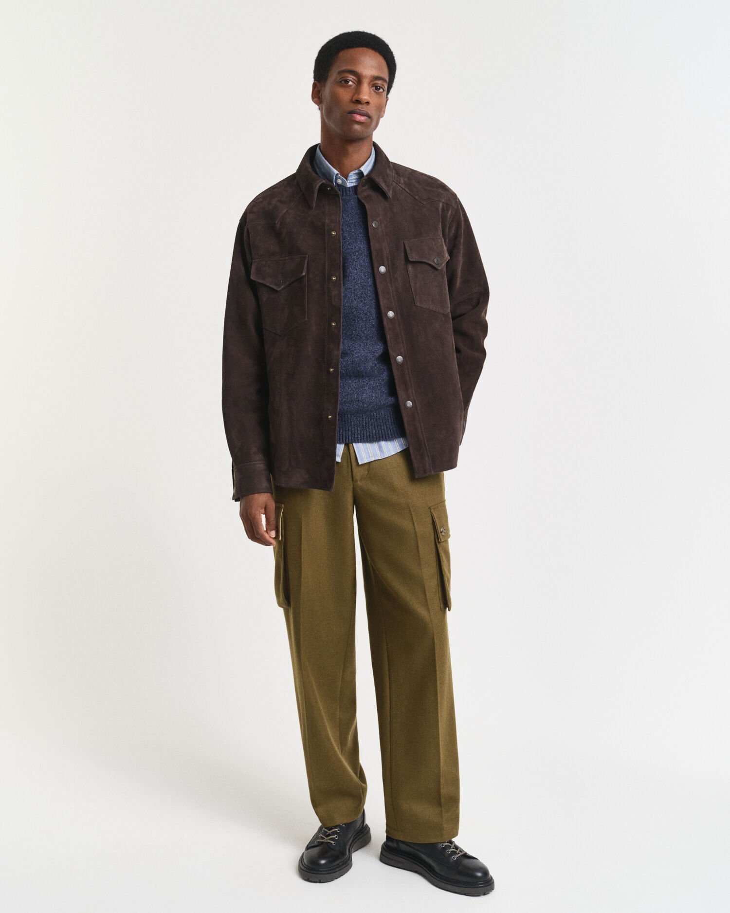 Trui met ronde hals van mouliné wolmix