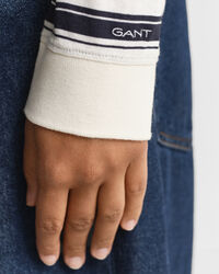 Gestreept poloshirt met lange mouwen