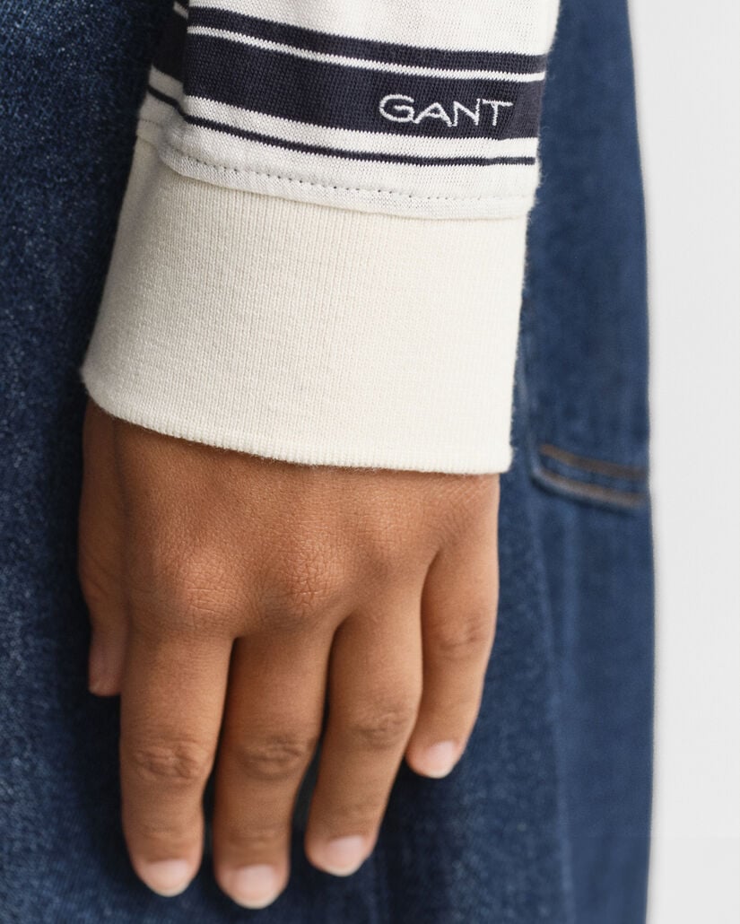 Gestreept poloshirt met lange mouwen