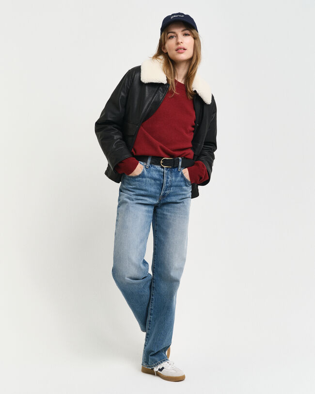 Trui met ronde hals van buitengewoon zachte lamswol