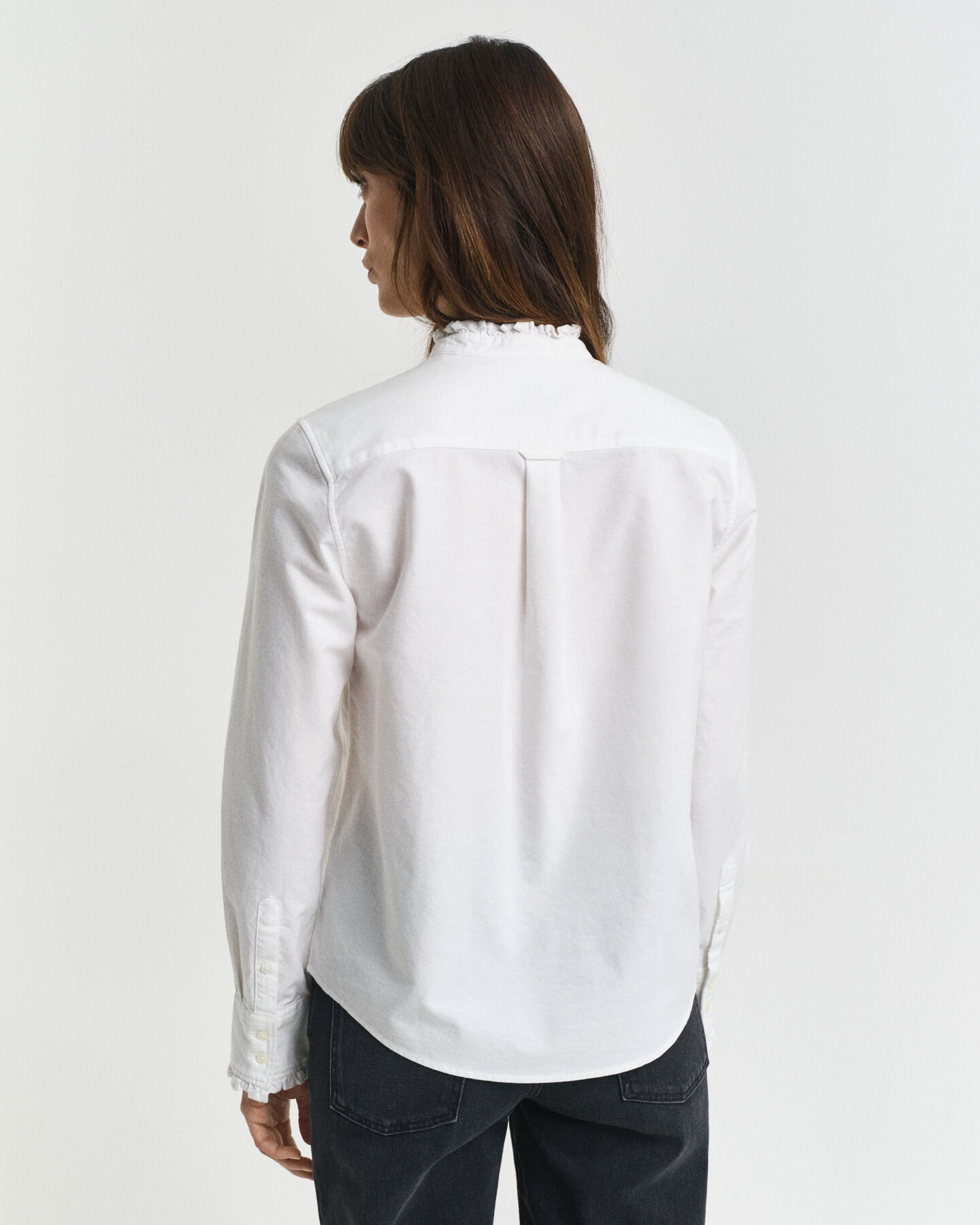 Klassieke Oxford-blouse met ruche