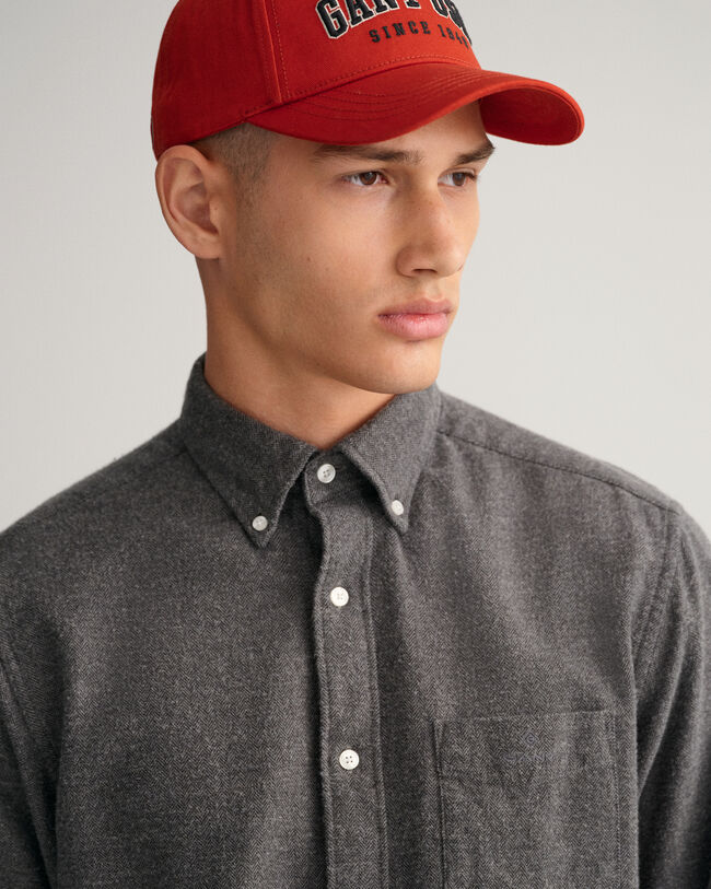 Regular Fit overhemd met visgraatmotief