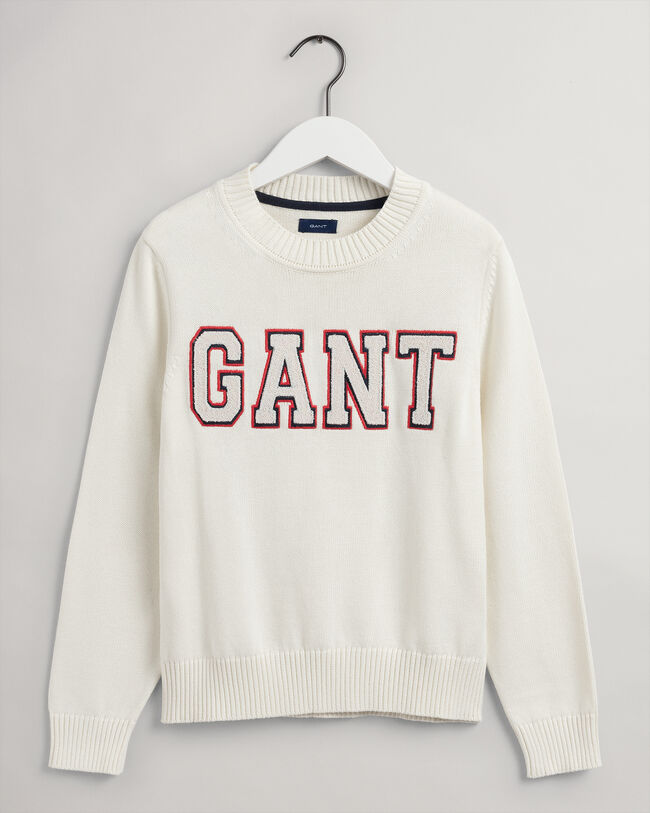 Logo sweater met ronde hals van katoen