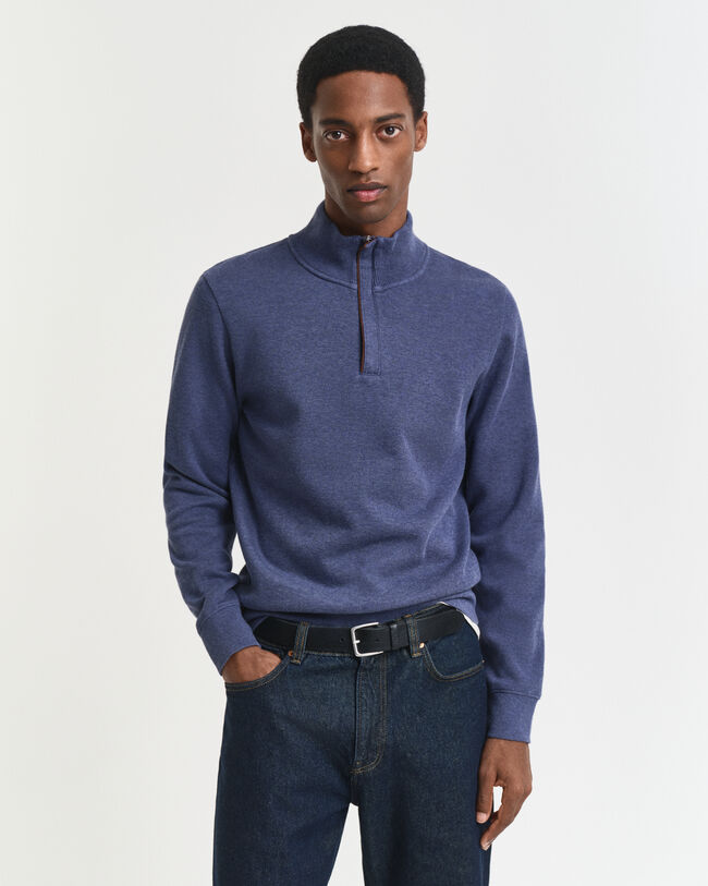 Sacker Rib sweatshirt met korte rits