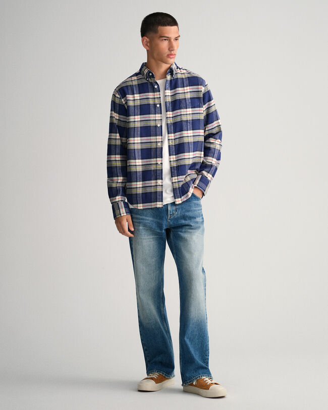 Regular Fit flanellen geruit overhemd