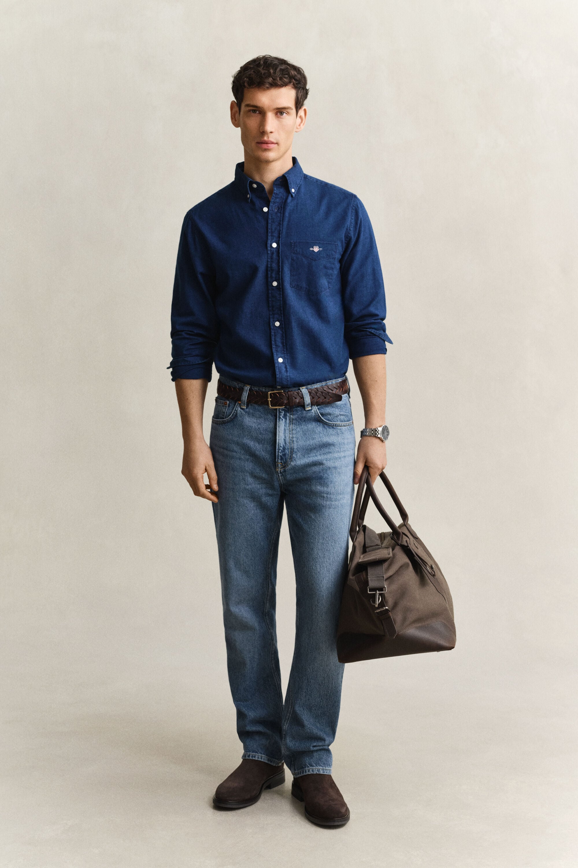 Indigo Oxford-overhemd