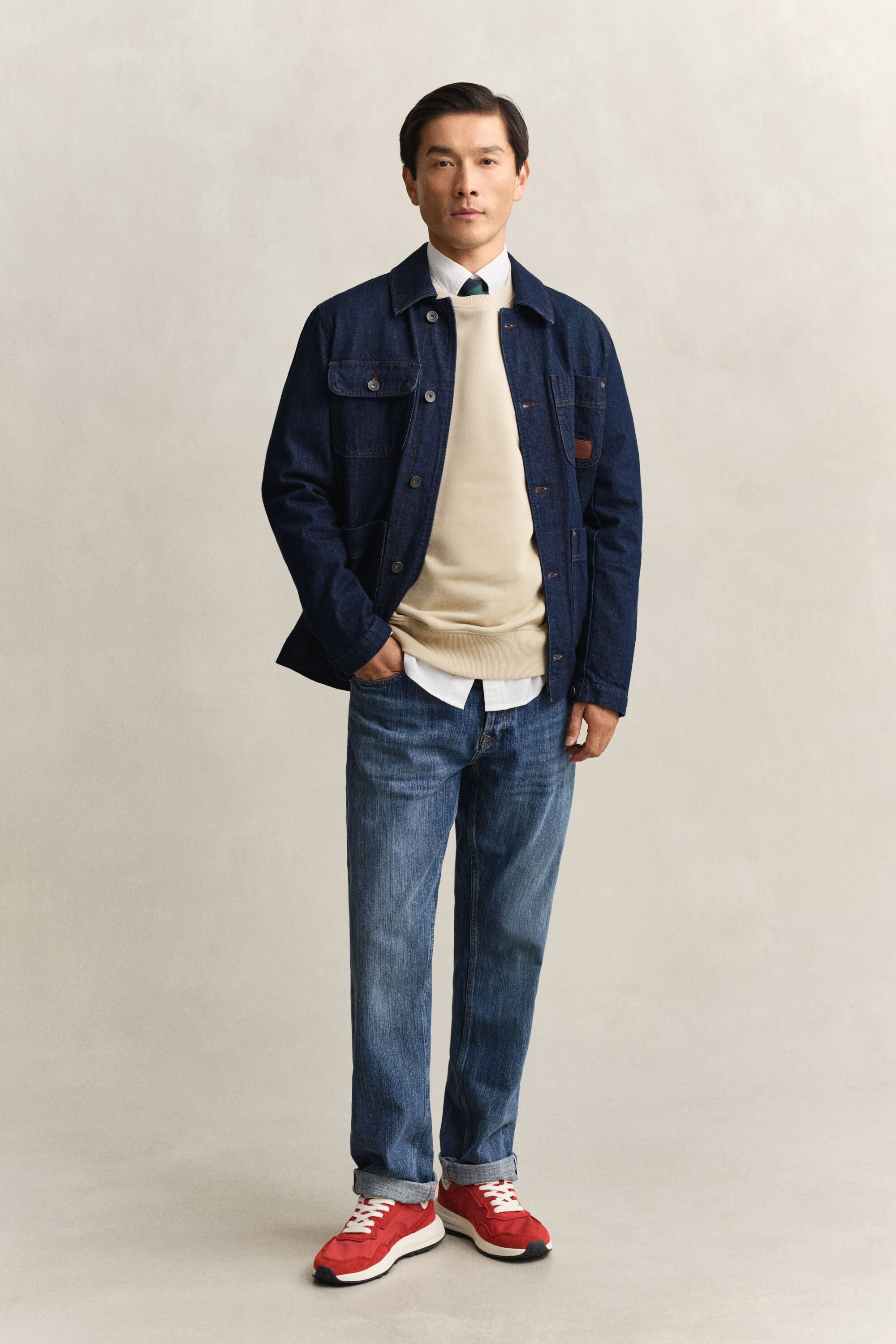 Shield sweatshirt met ronde hals