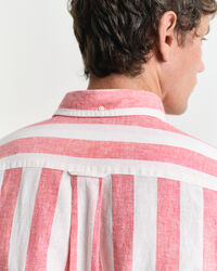 Regular Fit overhemd van katoen en linnen met brede strepen