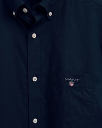 Regular Fit poplin overhemd met korte mouwen