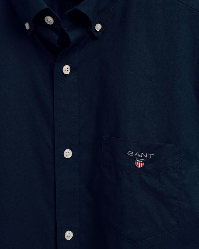 Regular Fit poplin overhemd met korte mouwen