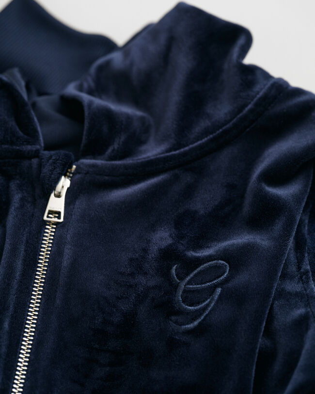 Teen Girls velours hoodie met ritssluiting