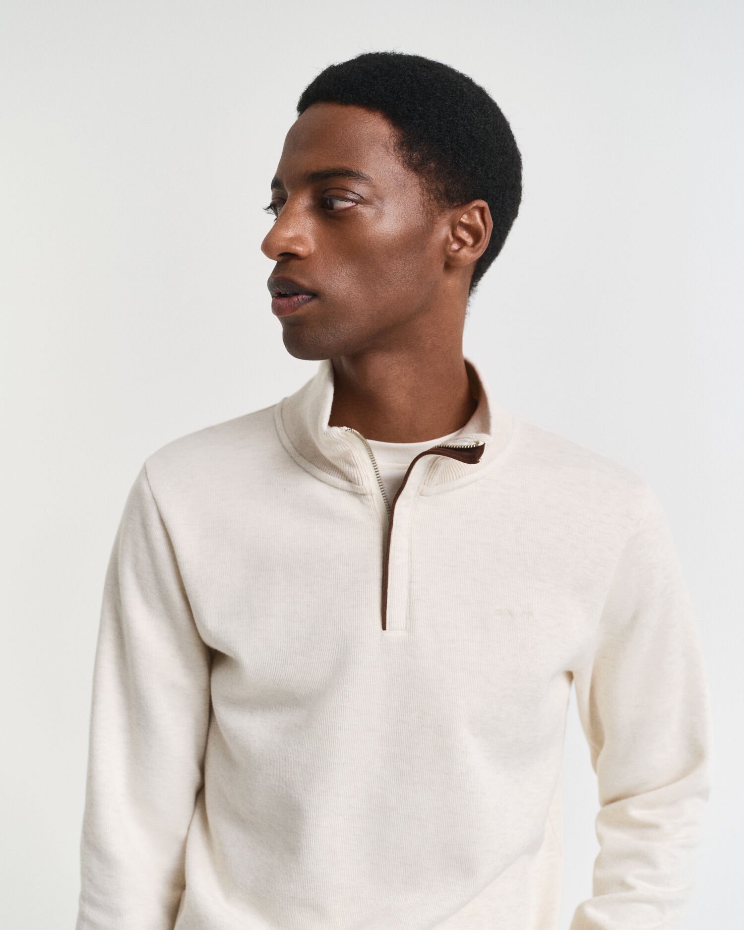 Sacker Rib sweatshirt met korte rits