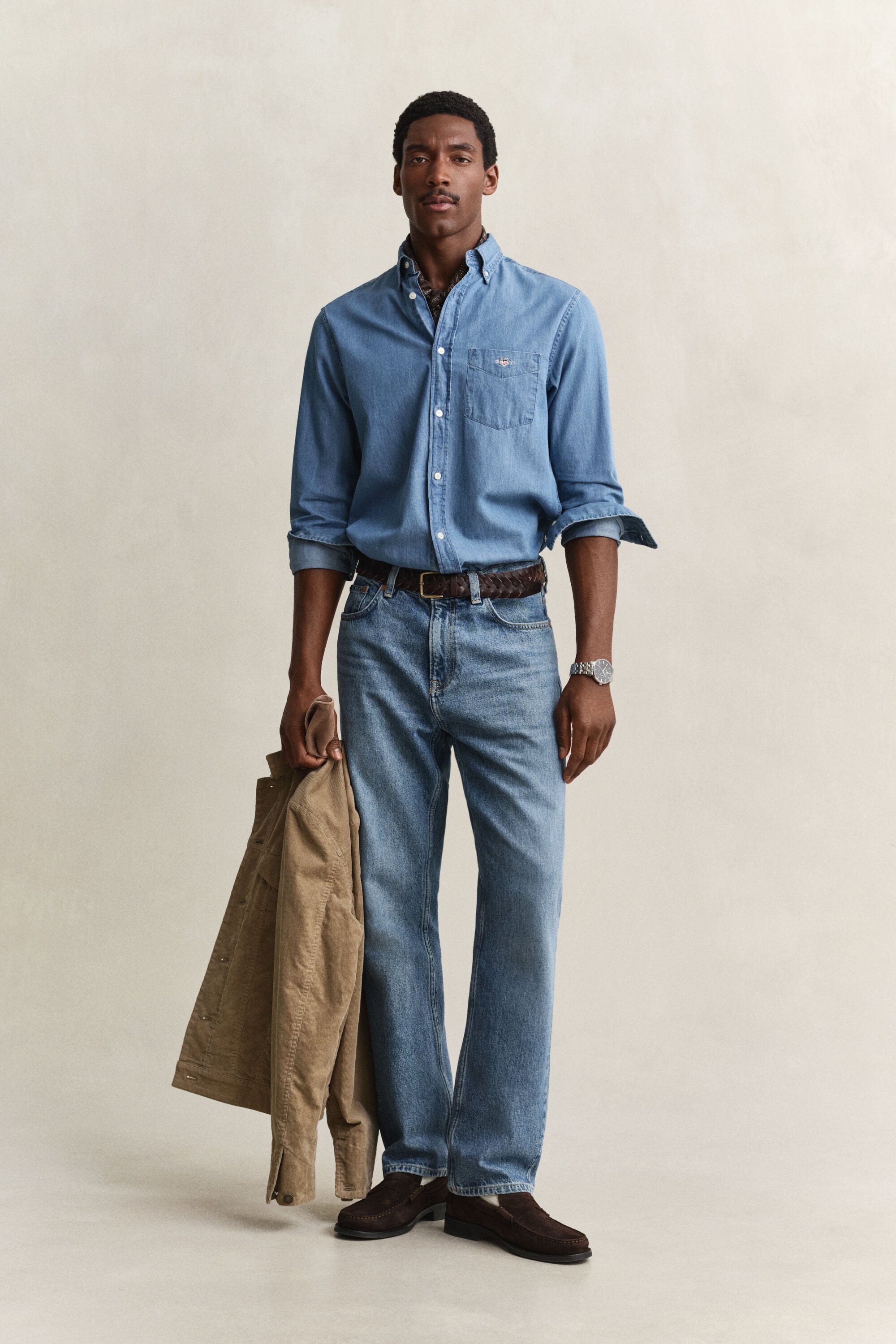 Regular Fit indigo overhemd