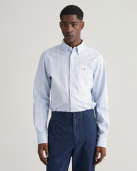 Slim Fit gestreept Oxford-overhemd met stretch