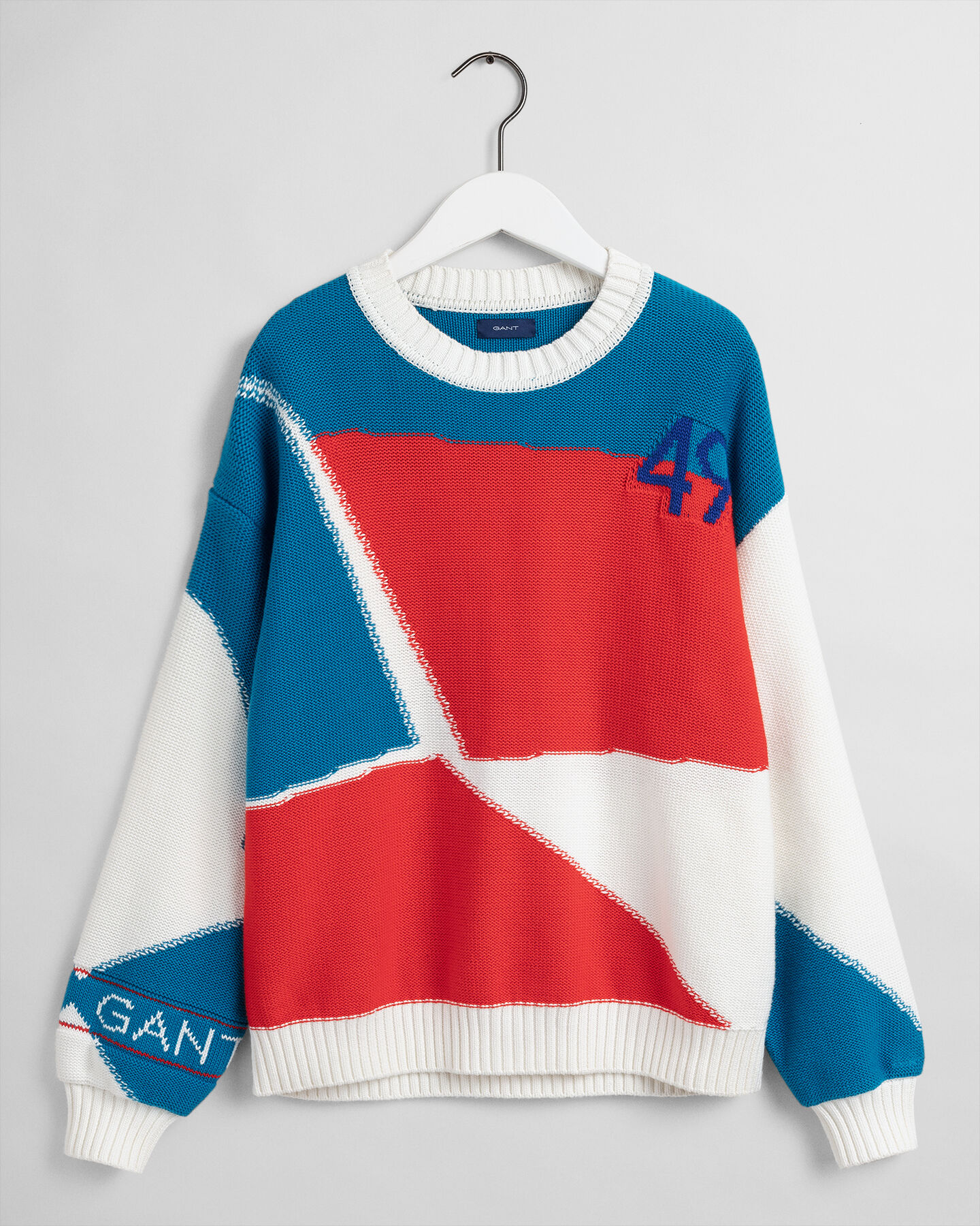 Rough Weather trui met ronde hals en kleurblok