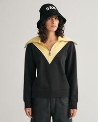 Sweatshirt met kleurblok en korte rits