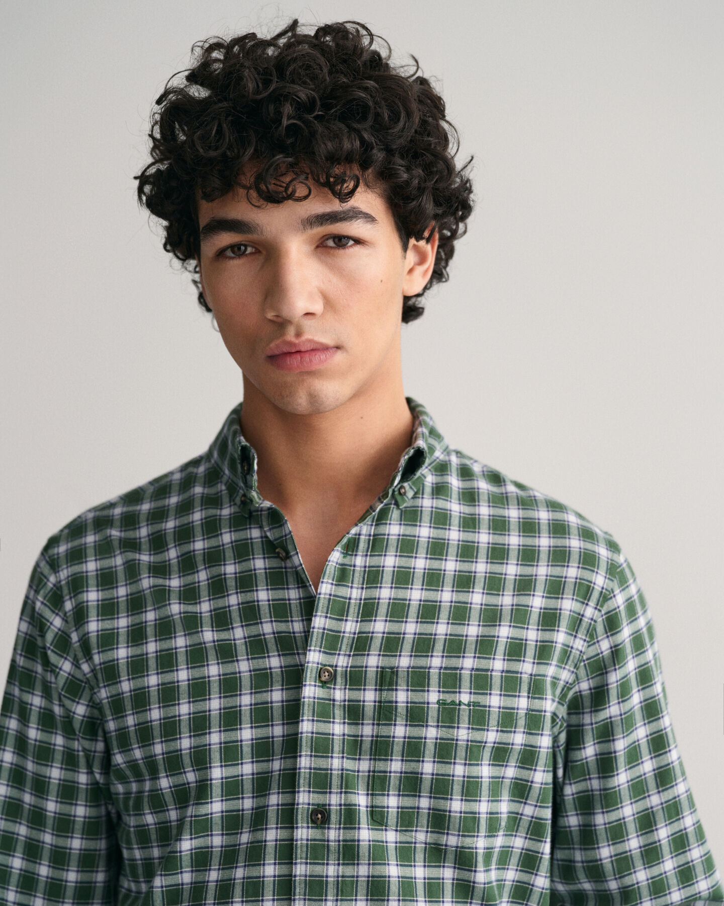 Regular Fit flanellen overhemd met kleine Schotse ruit