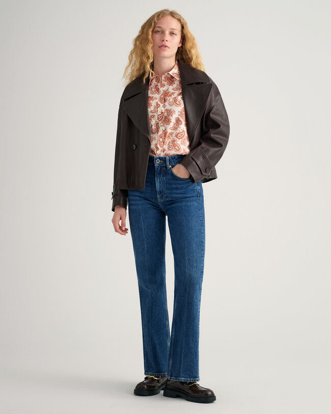 Regular Fit Paisley blouse van katoenen voile