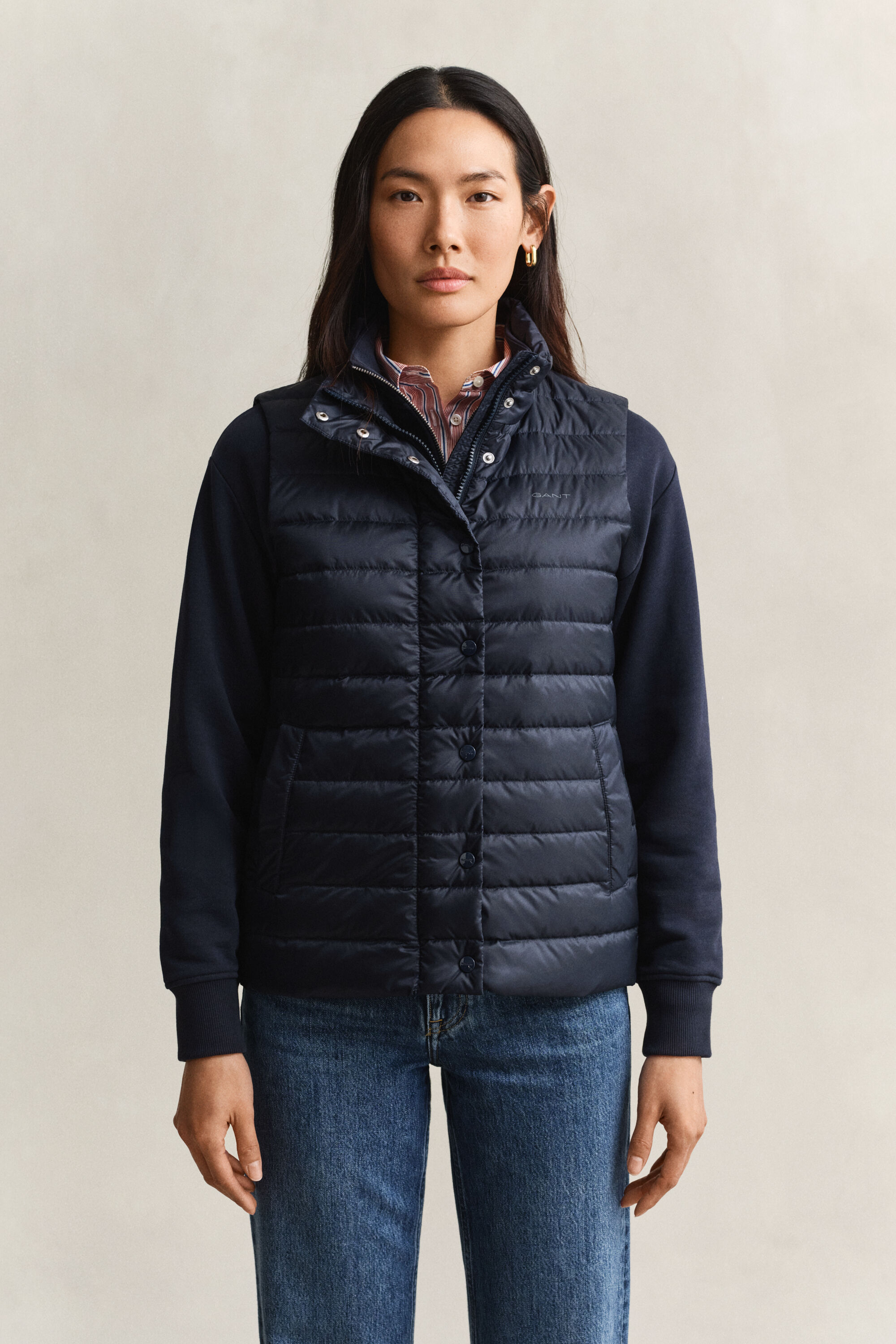 Lichte donsbodywarmer