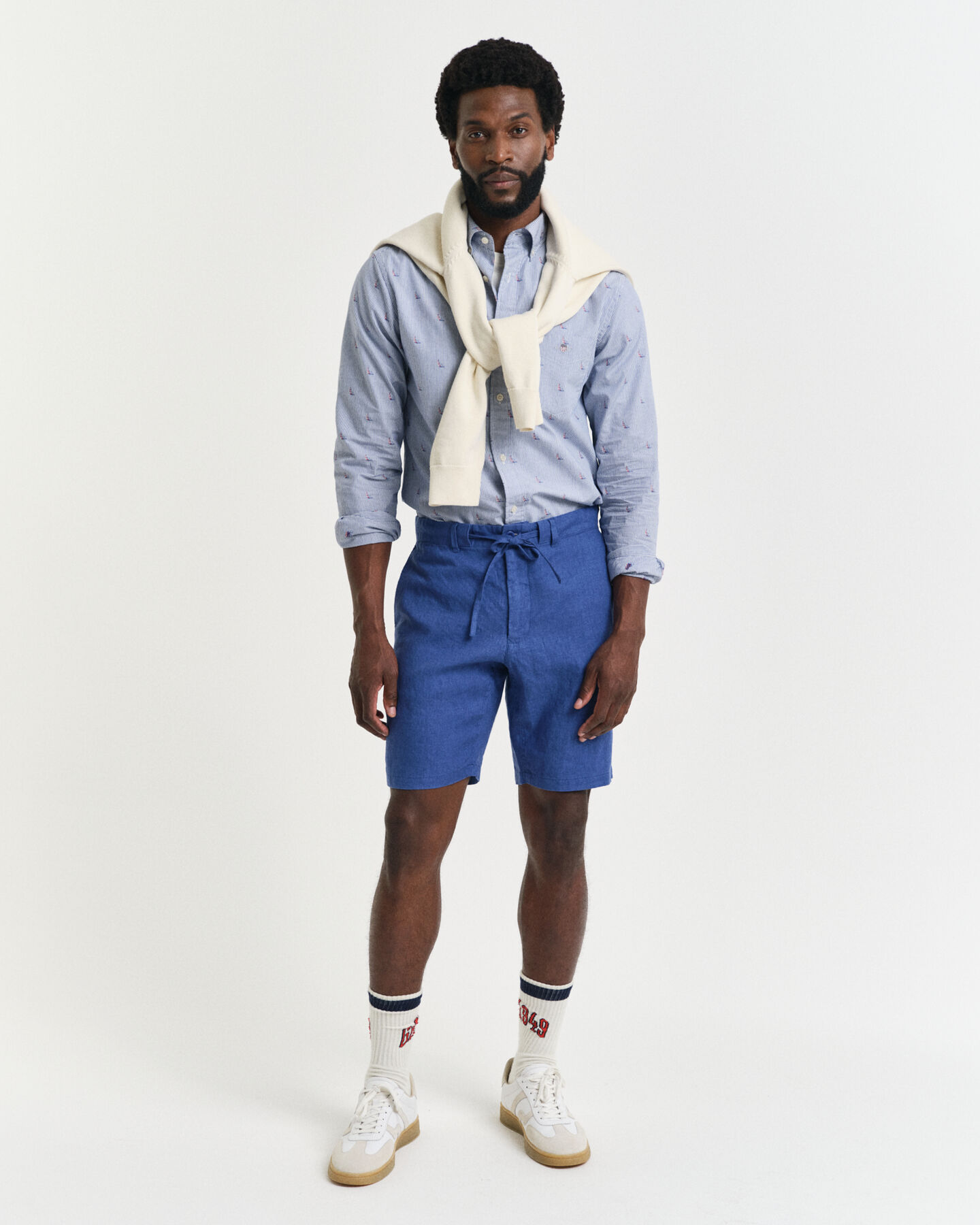 Relaxed Fit linnen short met trekkoordje