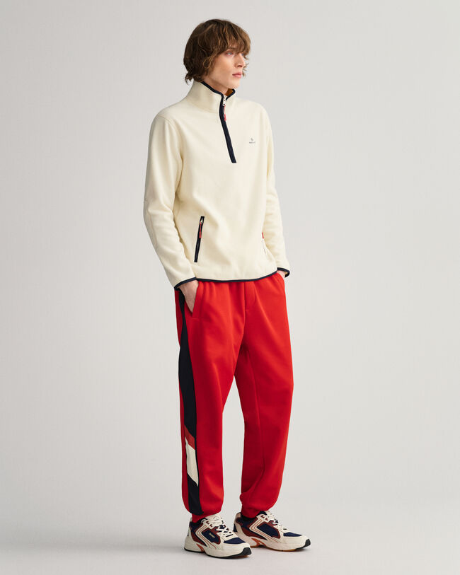 Lichte fleece sweater met korte rits