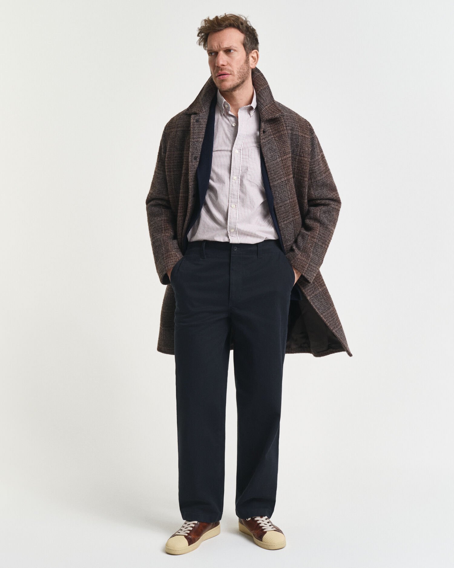 Klassiek Oxford-overoverhemd met Banker-streep