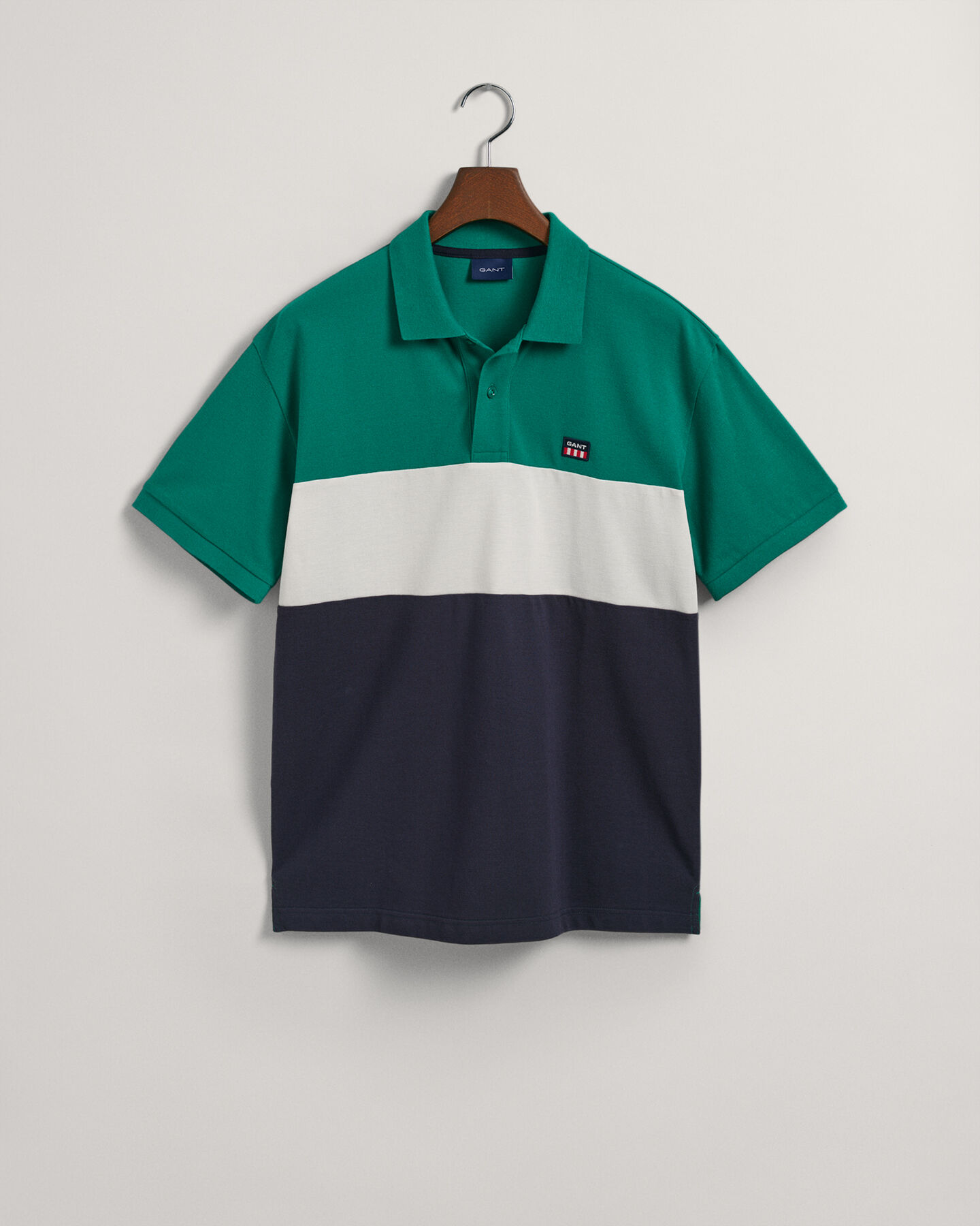 Piqué poloshirt met kleurblokken