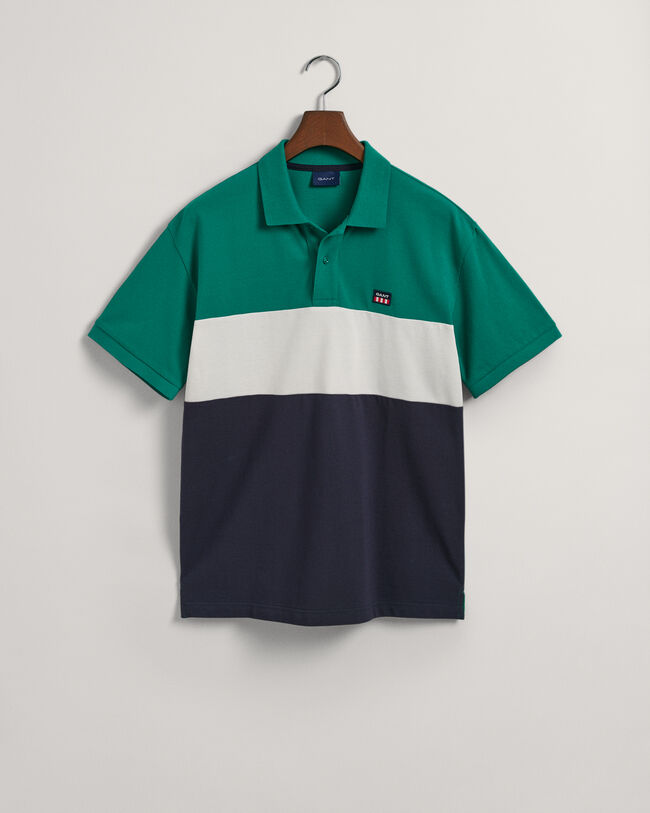 Piqué poloshirt met kleurblokken