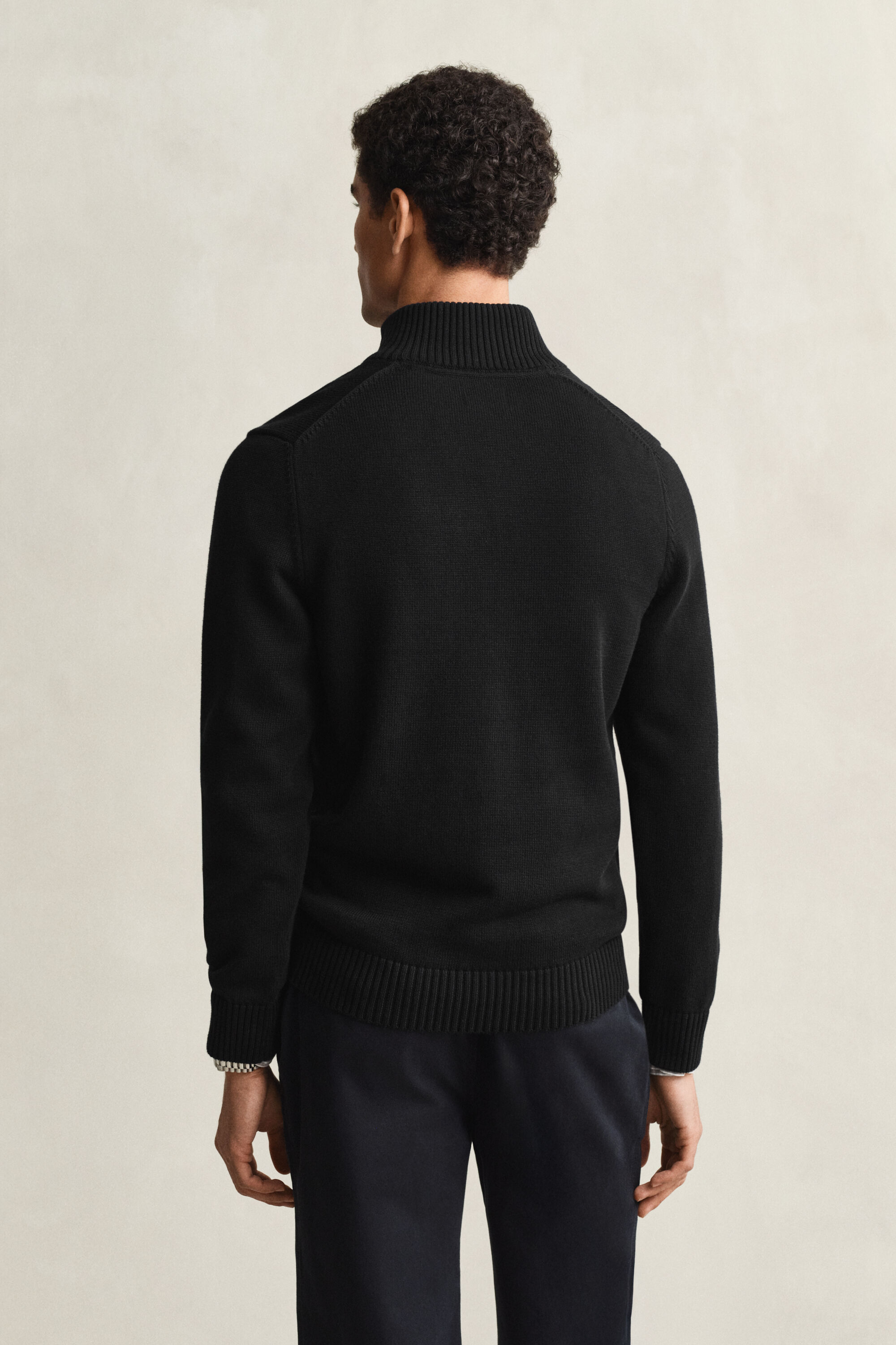 Casual katoenen trui met korte rits