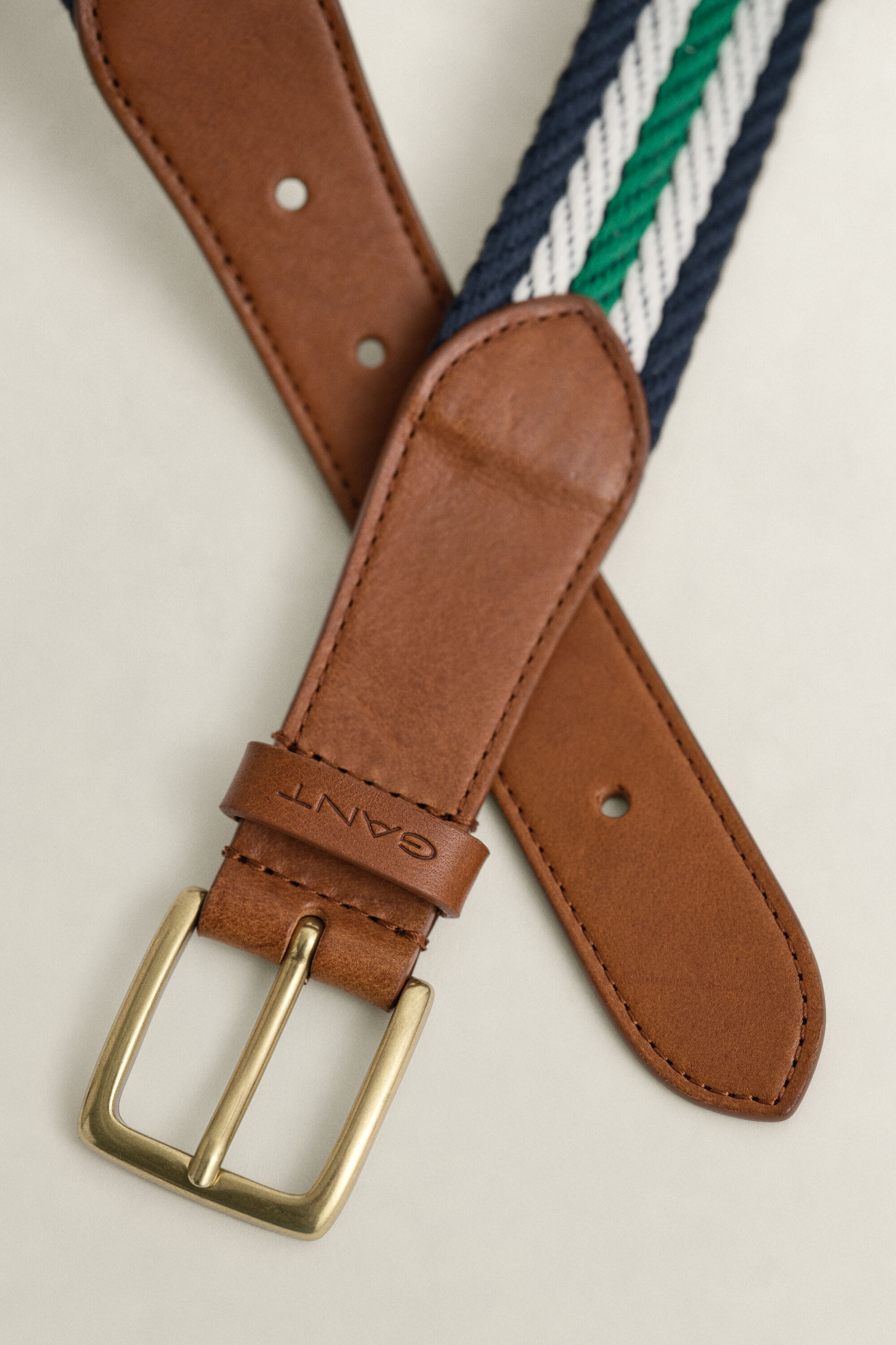 Gestreepte geweven riem