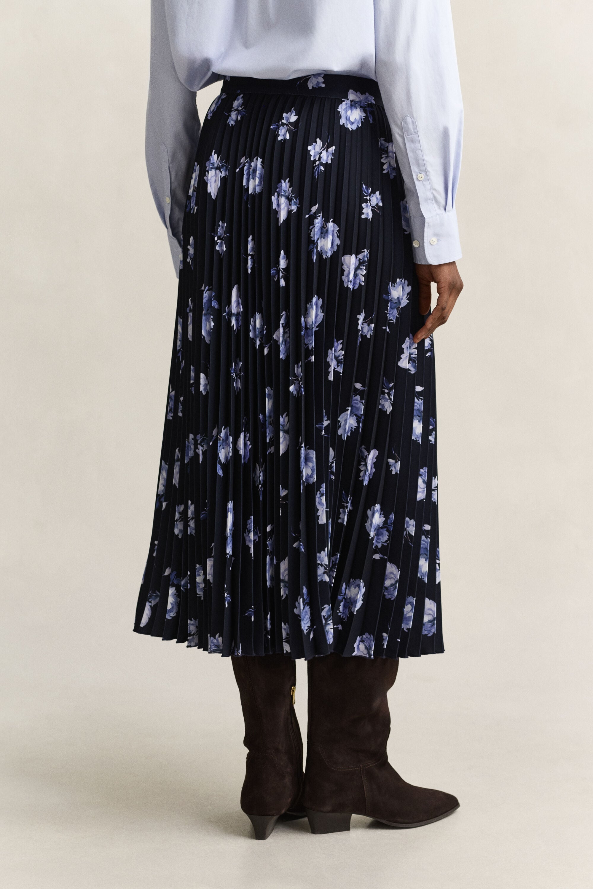 Plooirok met bloemenprint