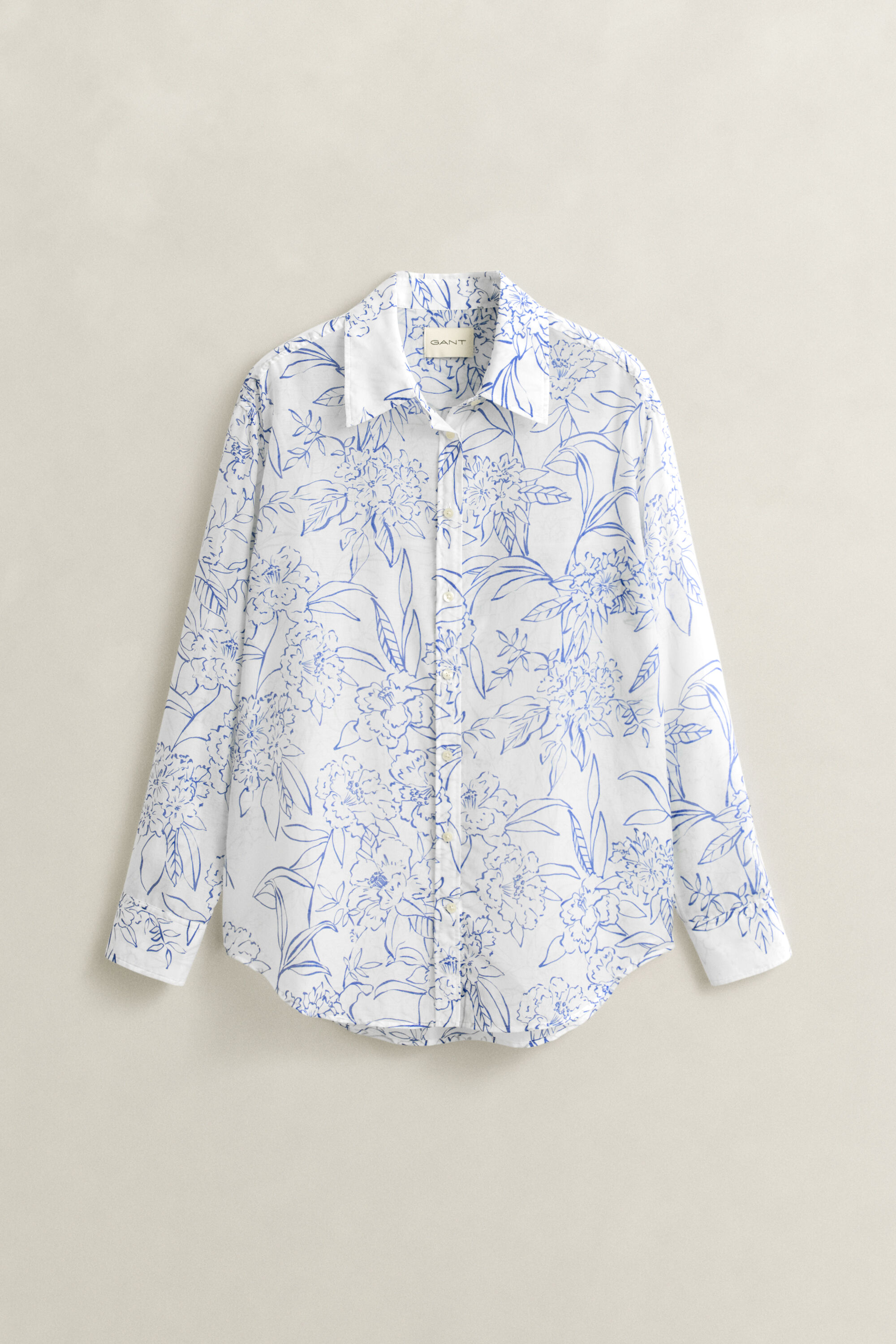 Bloemetjesoveroverhemd van katoenzijde